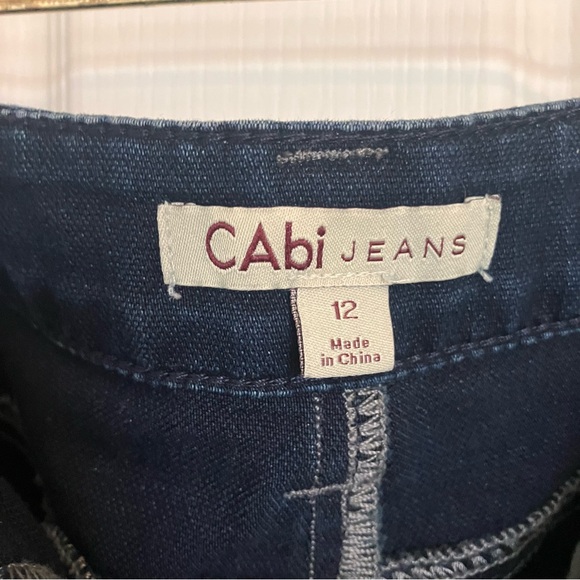 Cabi 514 Blue Moon Indie Straight Leg Denim Five Pocket Zipper Front Jeans Sz 12 - Picture 9 of 15